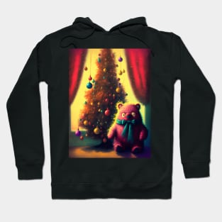 Christmas teddy bear under the tree Hoodie